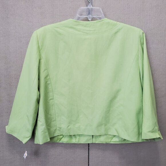 Talbots Linen Blend One-Button Green Long Sleeve Blazer Size 18 NWT - Picture 4 of 7